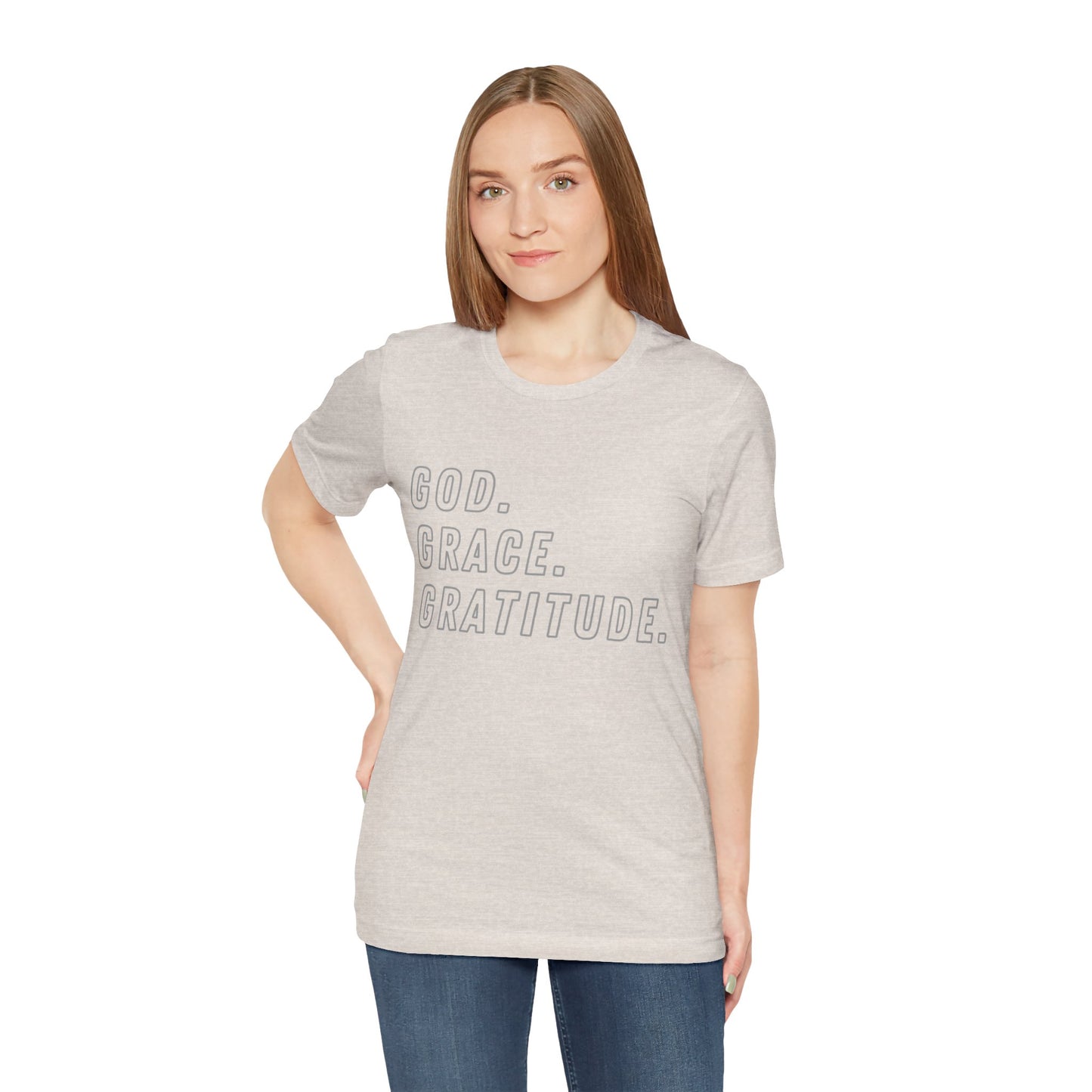 Unisex God Grace and Gratitude Jersey Short Sleeve Tee