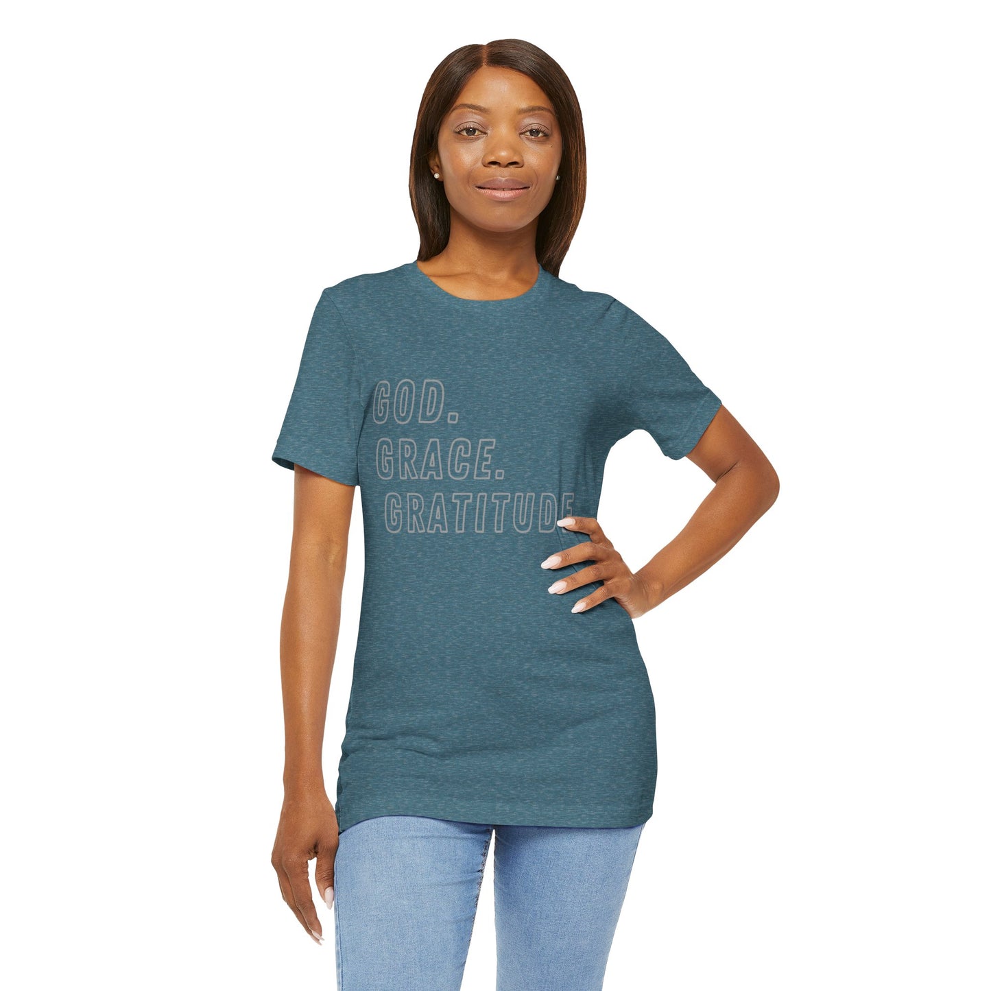 Unisex God Grace and Gratitude Jersey Short Sleeve Tee