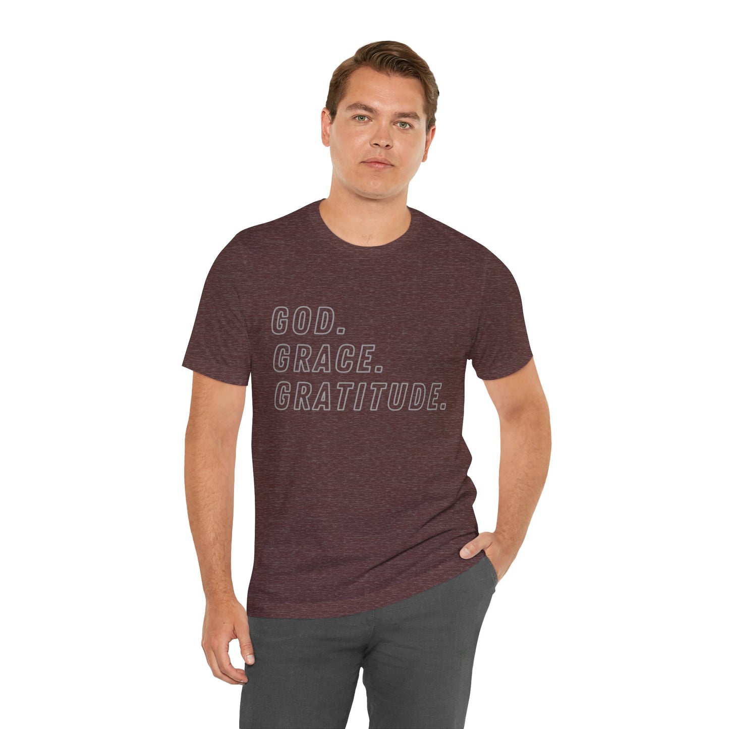 Unisex God Grace and Gratitude Jersey Short Sleeve Tee