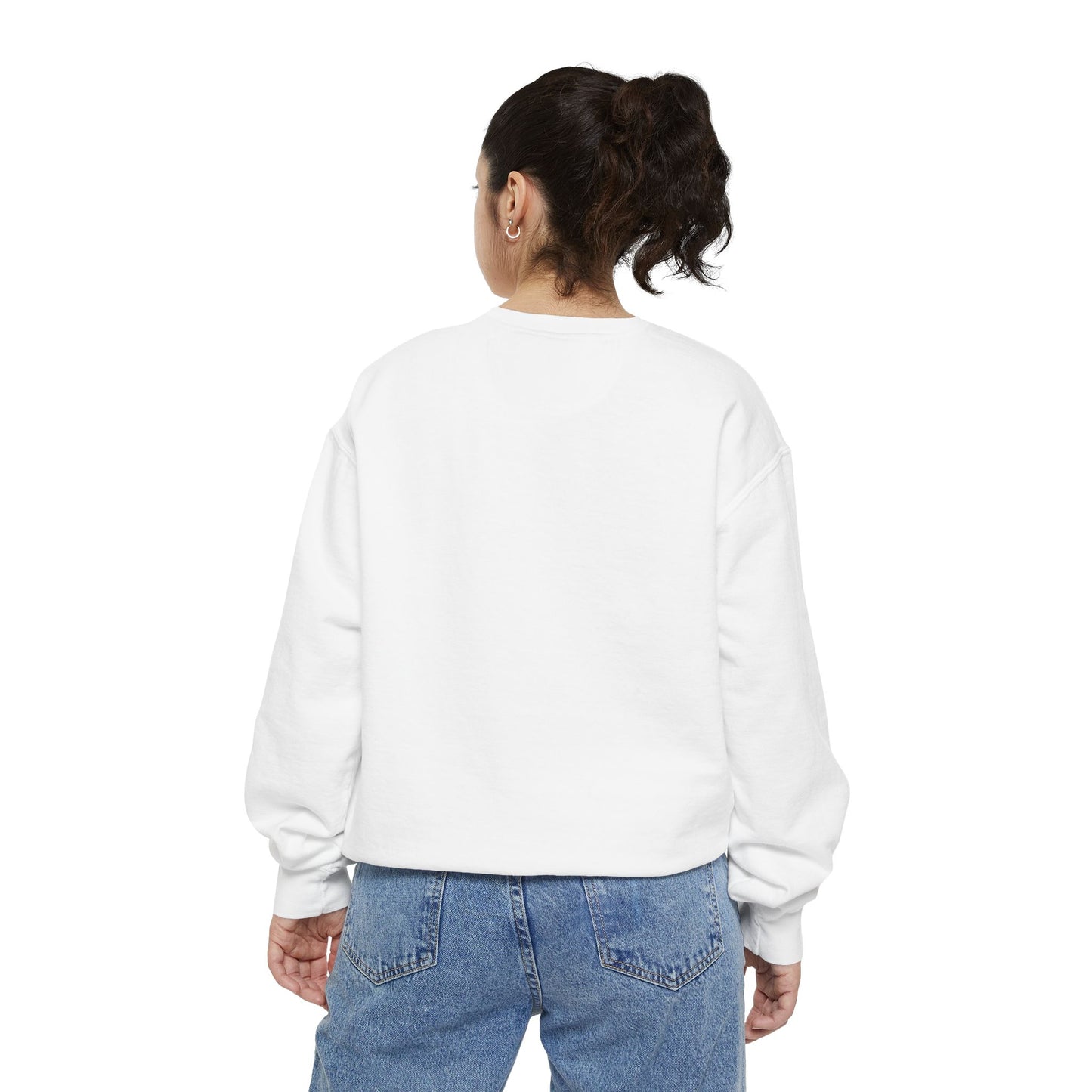 Ladies Floral Heart Loved by the King Embroidered Black & White Sweatshirt