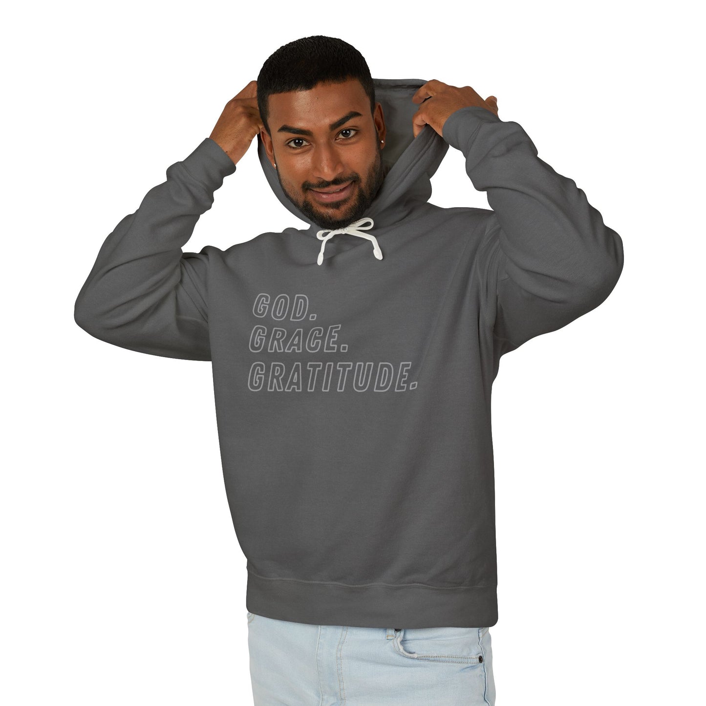 God Grace and Gratitude Lightweight Hooded Sweatshirt