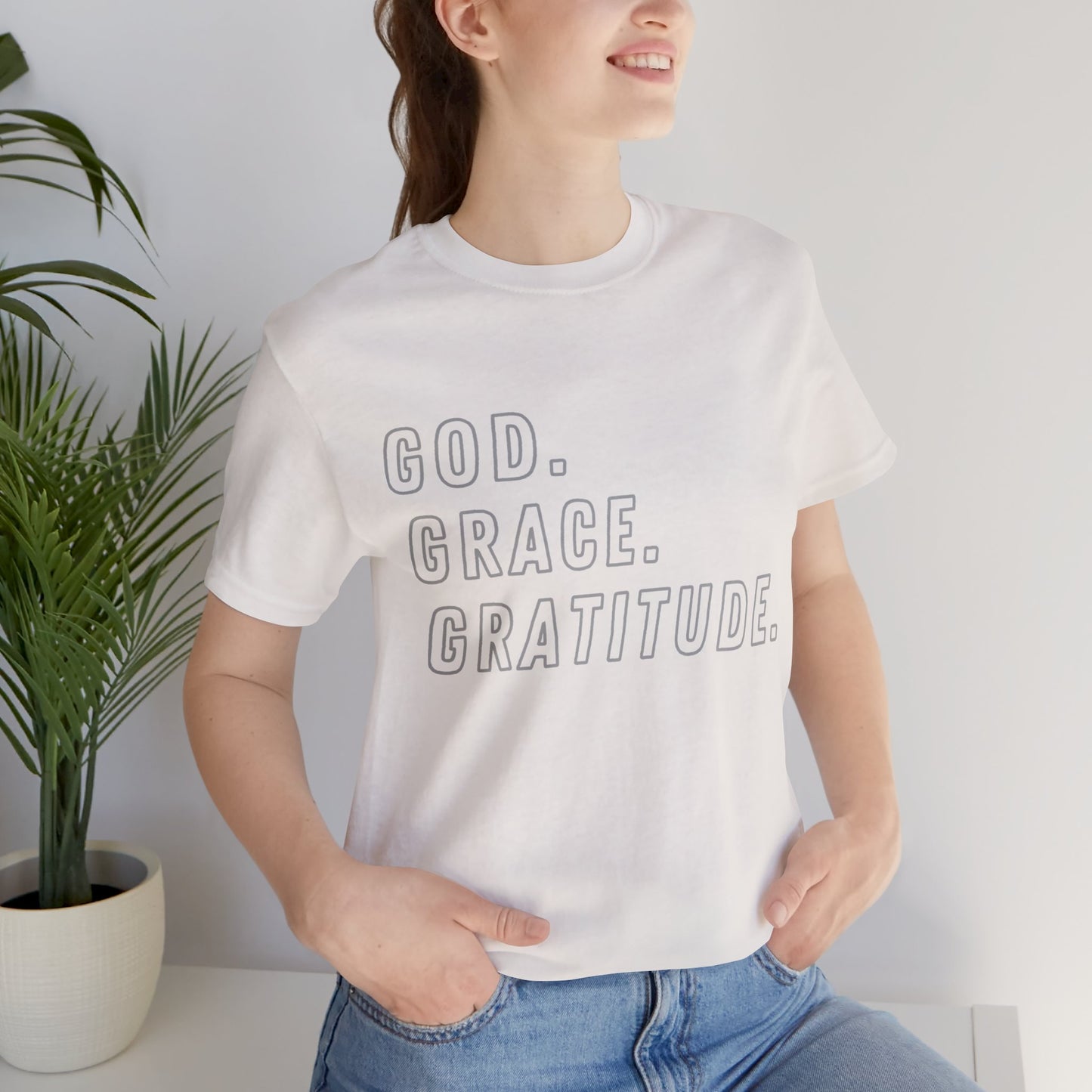 Unisex God Grace and Gratitude Jersey Short Sleeve Tee