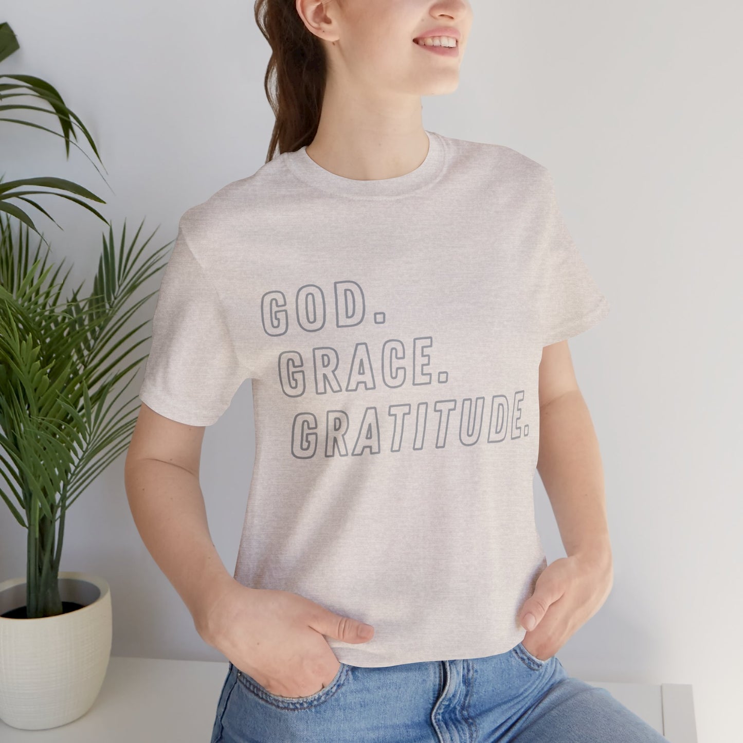 Unisex God Grace and Gratitude Jersey Short Sleeve Tee