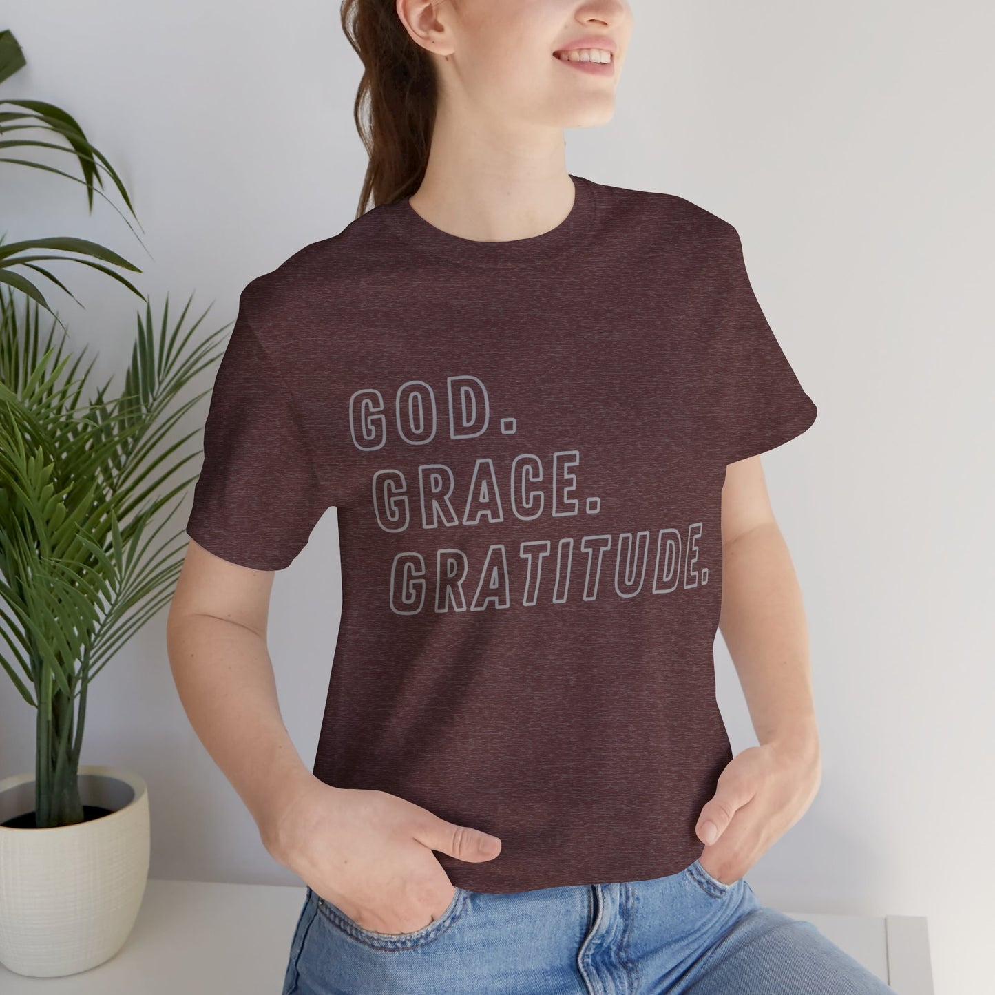 Unisex God Grace and Gratitude Jersey Short Sleeve Tee