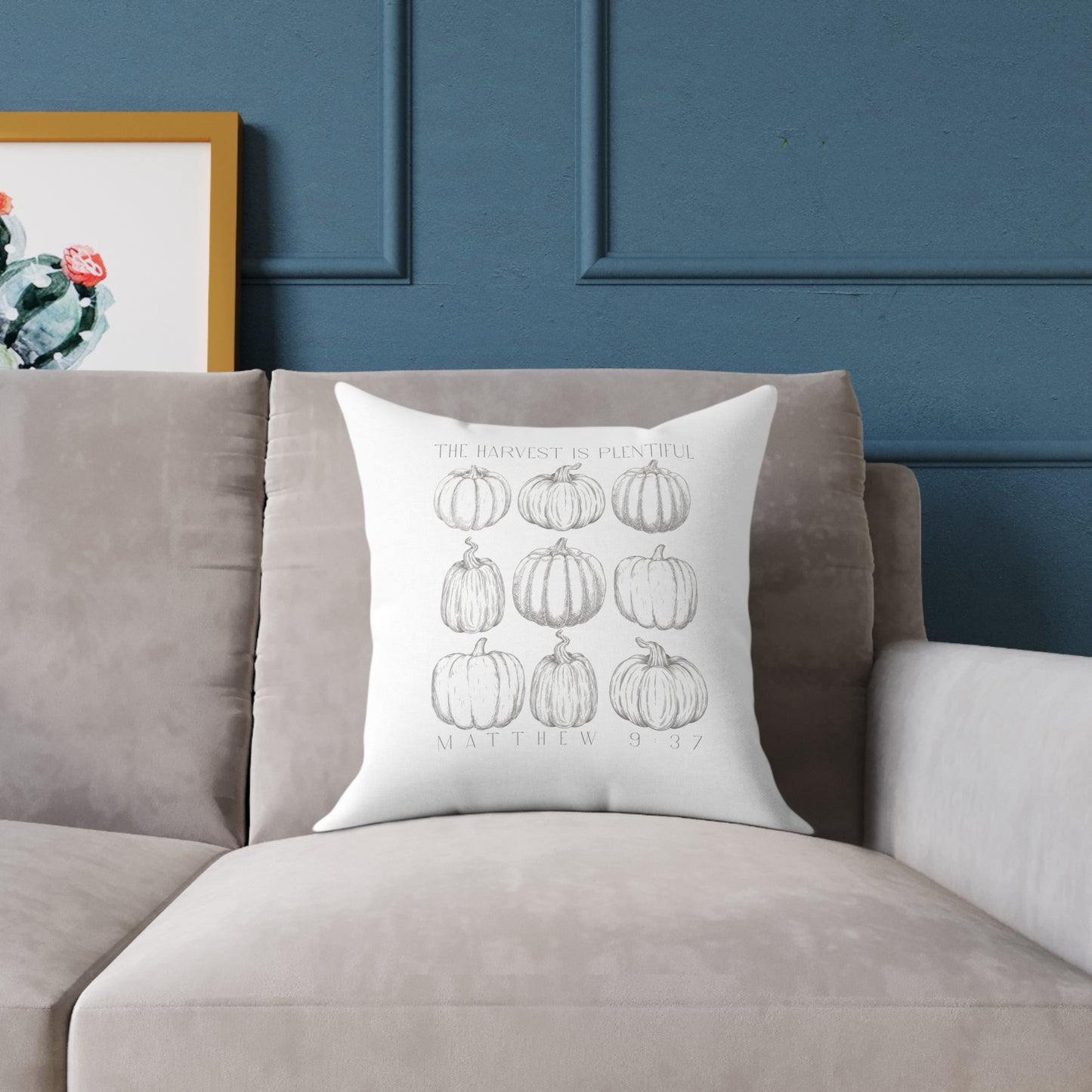 Cozy Pumpkin Harvest is Plentiful Throw Pillow