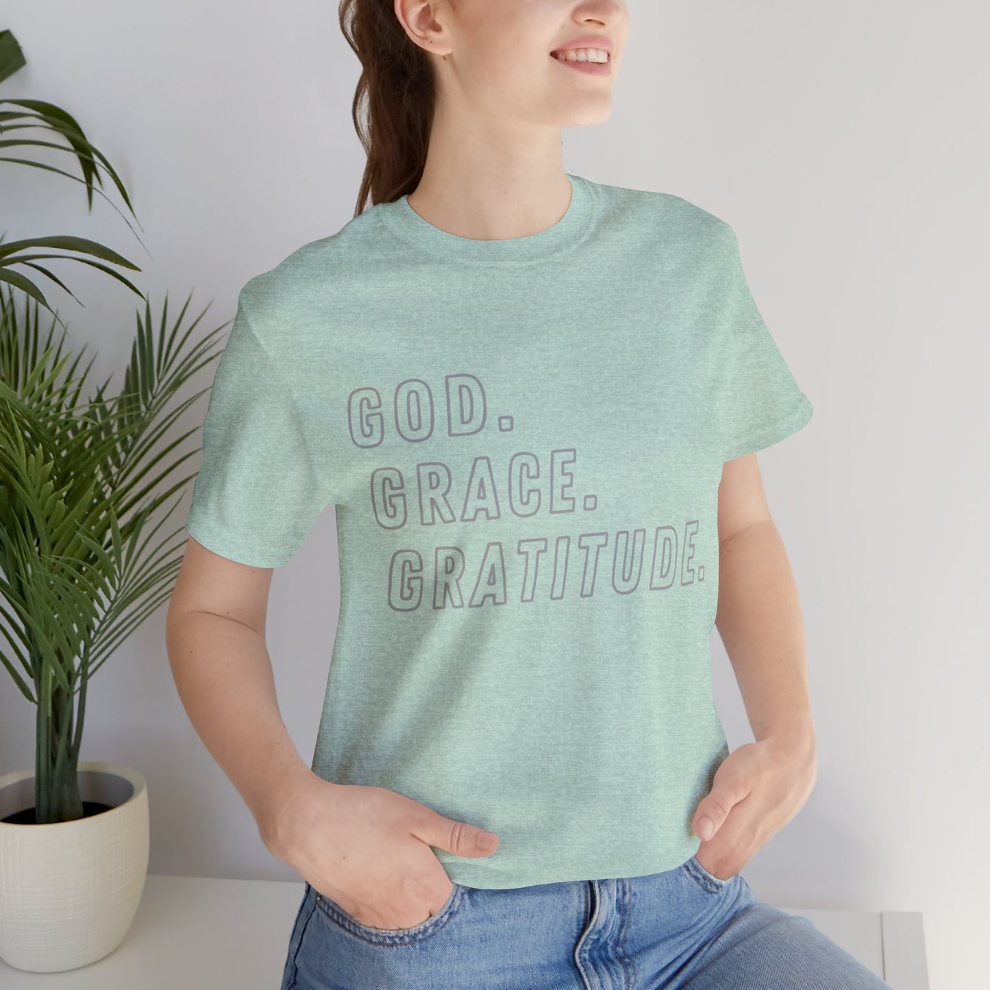 Unisex God Grace and Gratitude Jersey Short Sleeve Tee