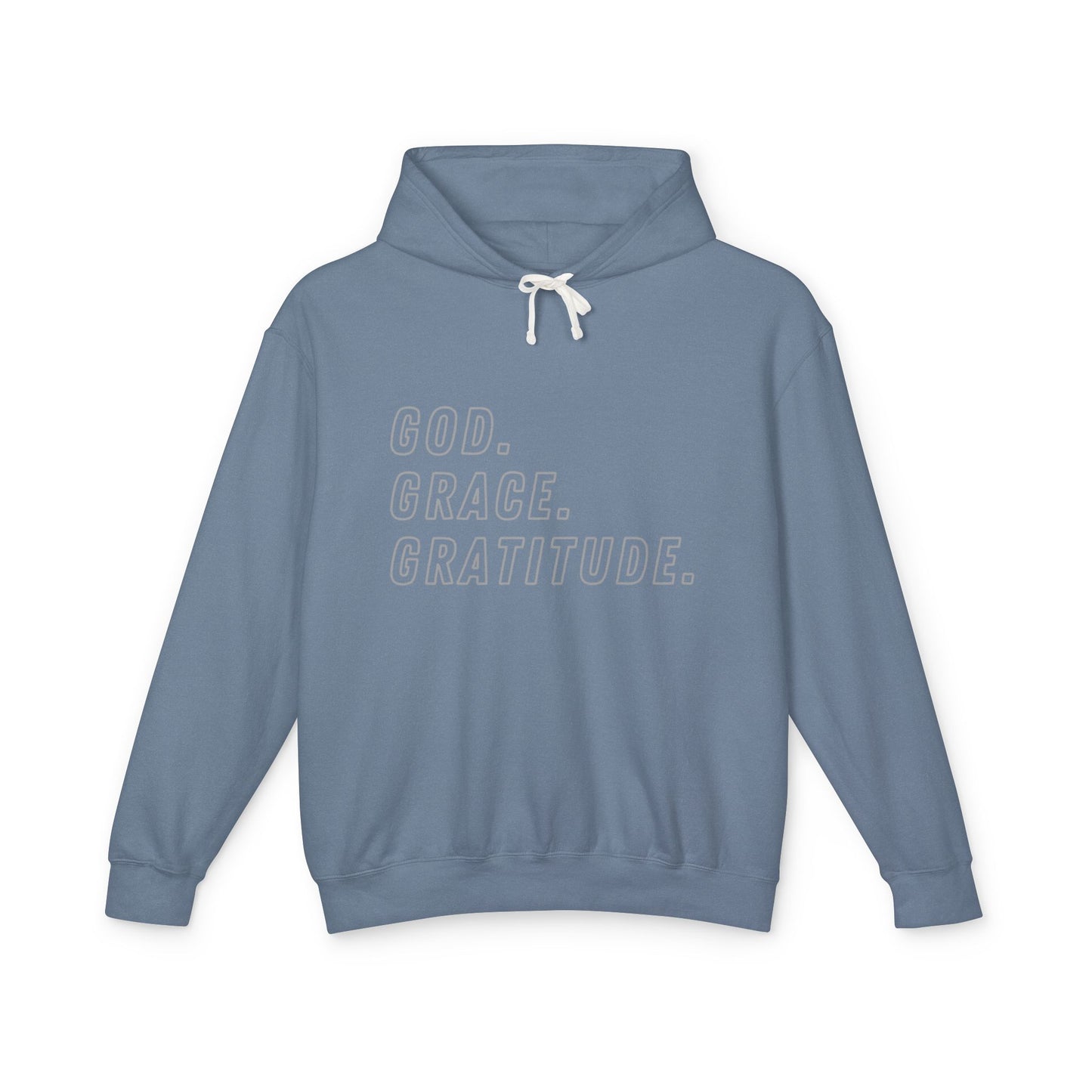God Grace and Gratitude Lightweight Hooded Sweatshirt