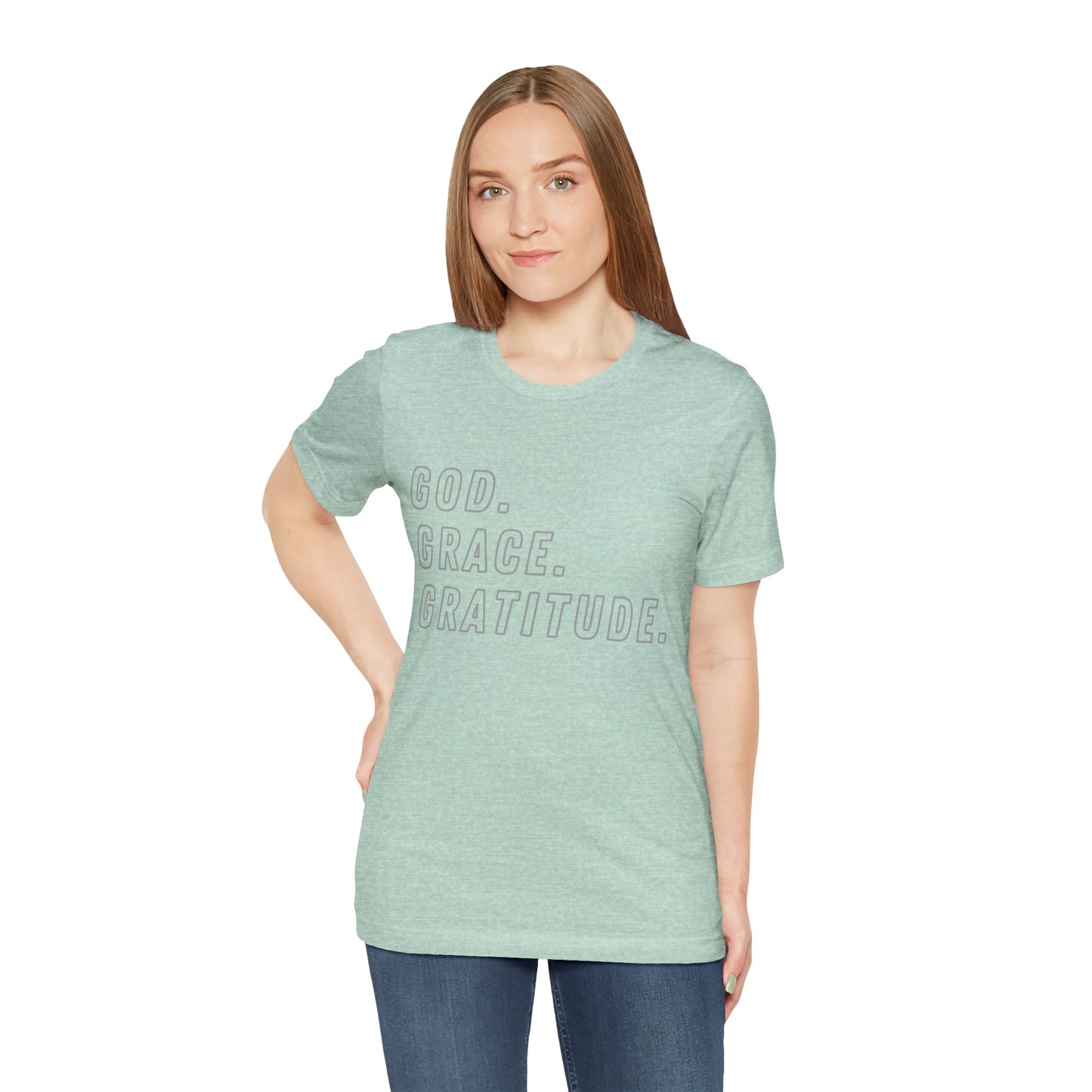 Unisex God Grace and Gratitude Jersey Short Sleeve Tee