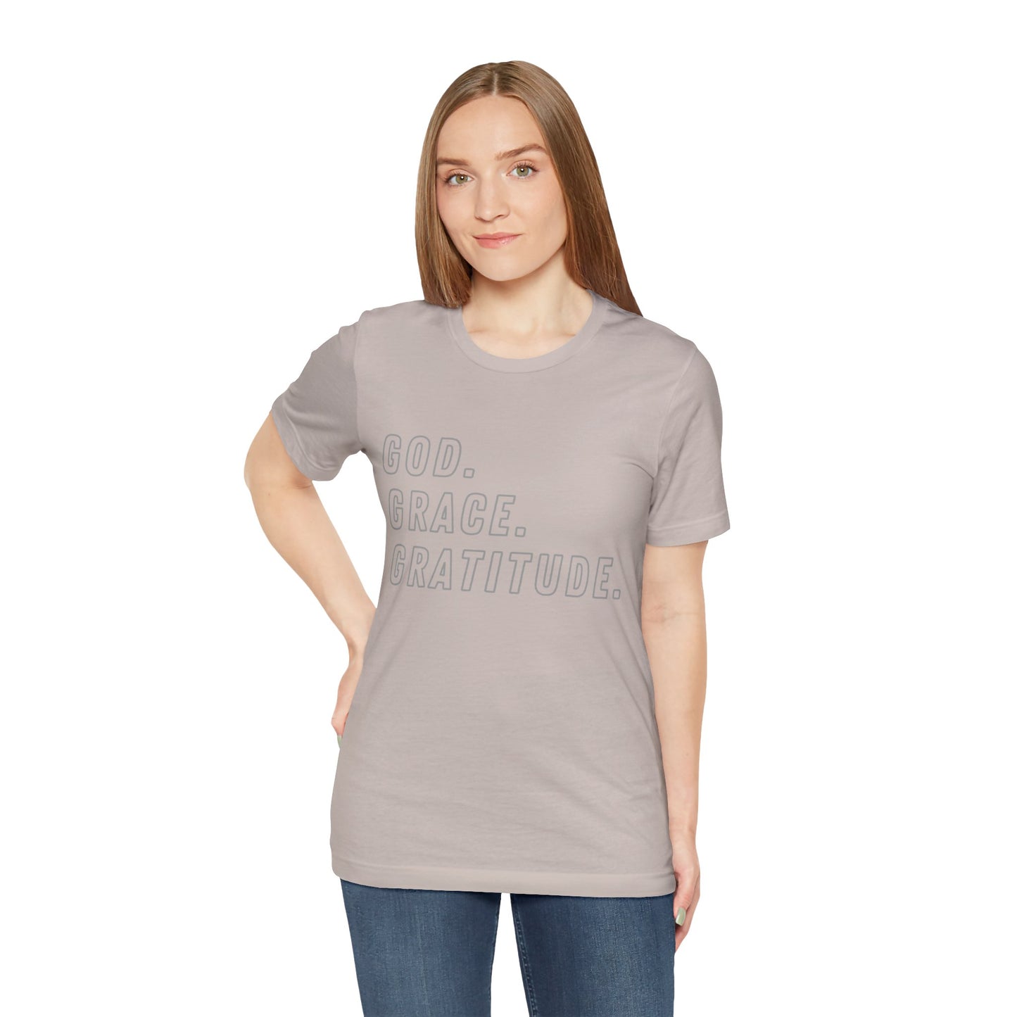 Unisex God Grace and Gratitude Jersey Short Sleeve Tee