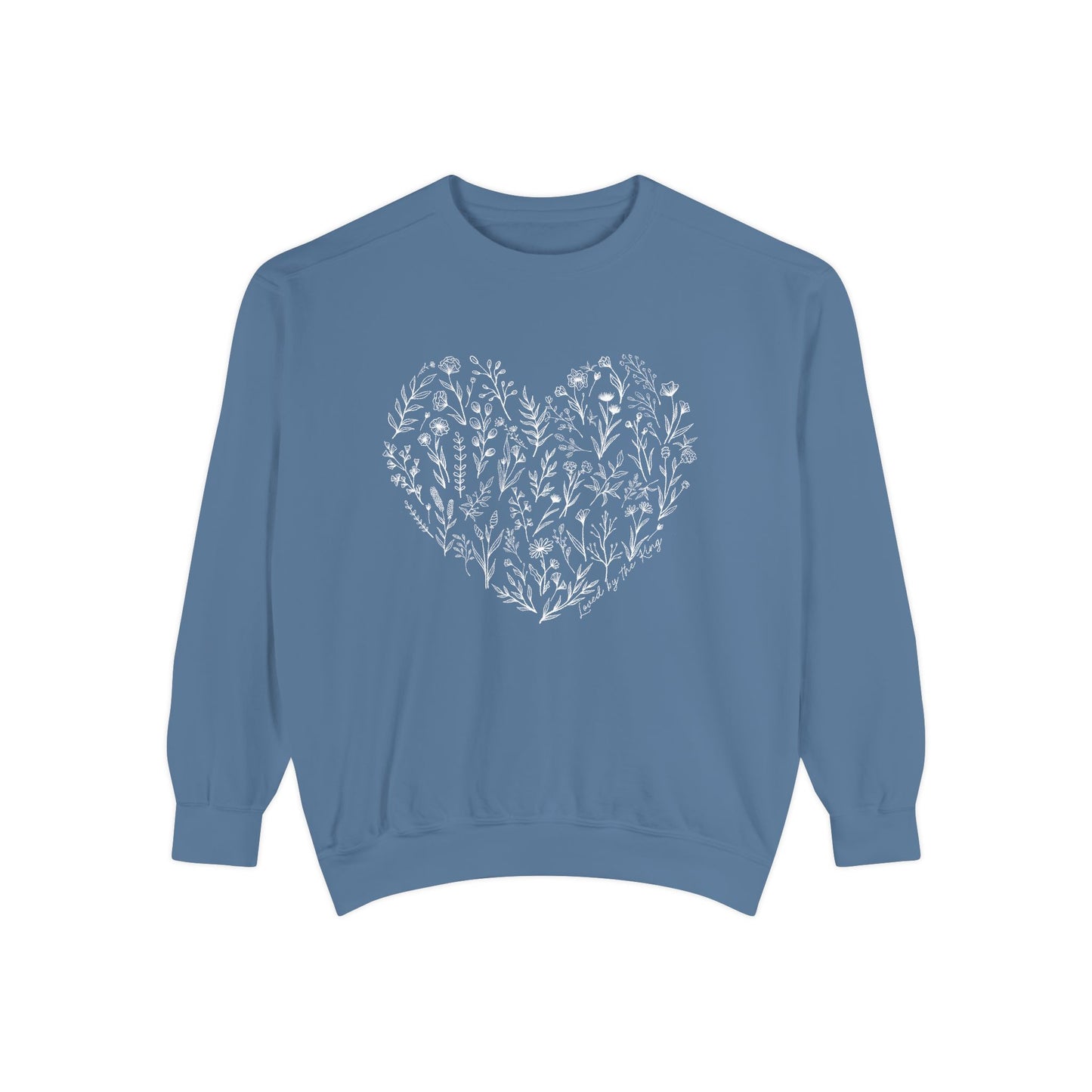 Ladies I am Loved by the King Floral Heart Sweatshirt