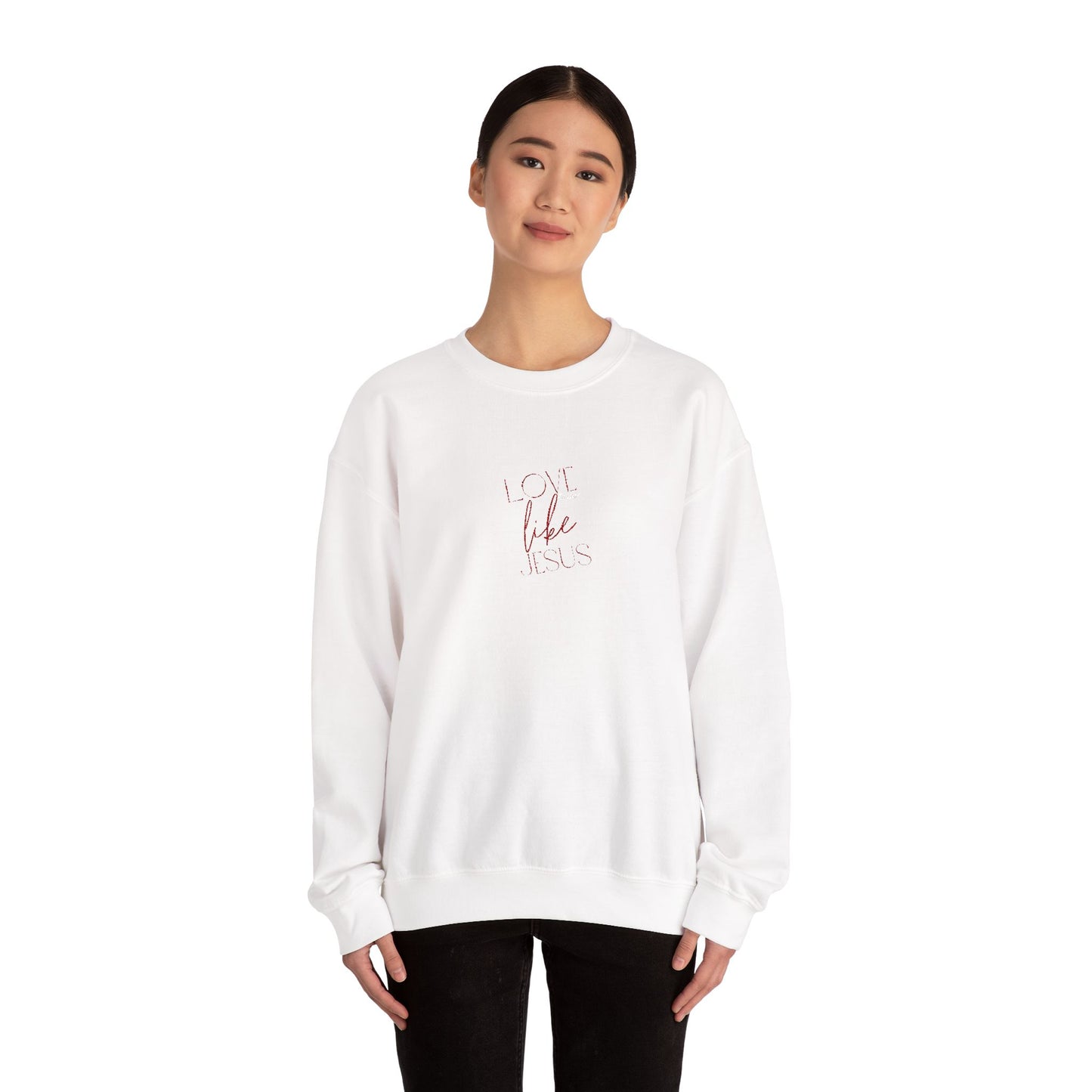 Ladies Love Like Jesus Embroidered Crewneck Sweatshirt