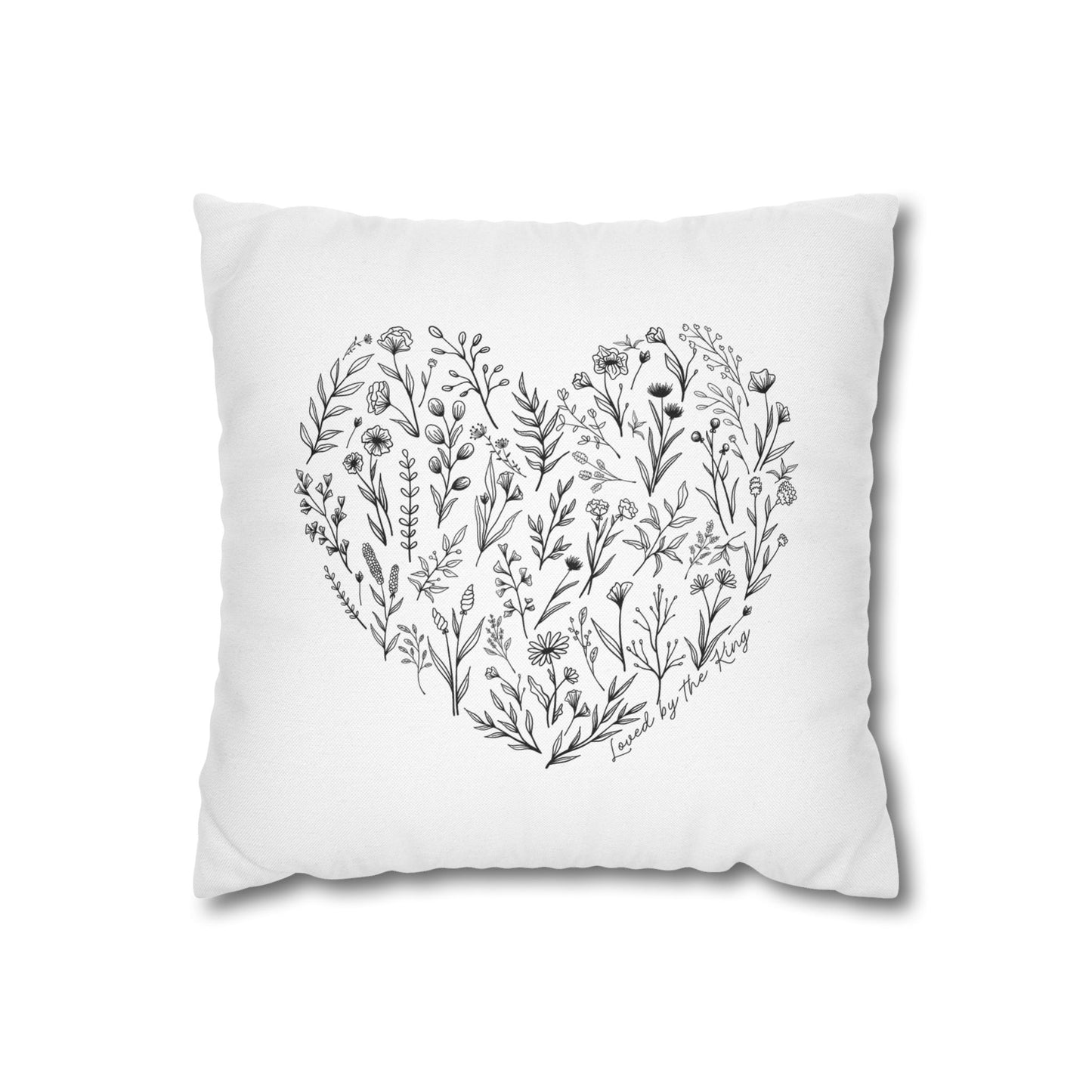 Floral Heart Pillow Cover — Loved by the King