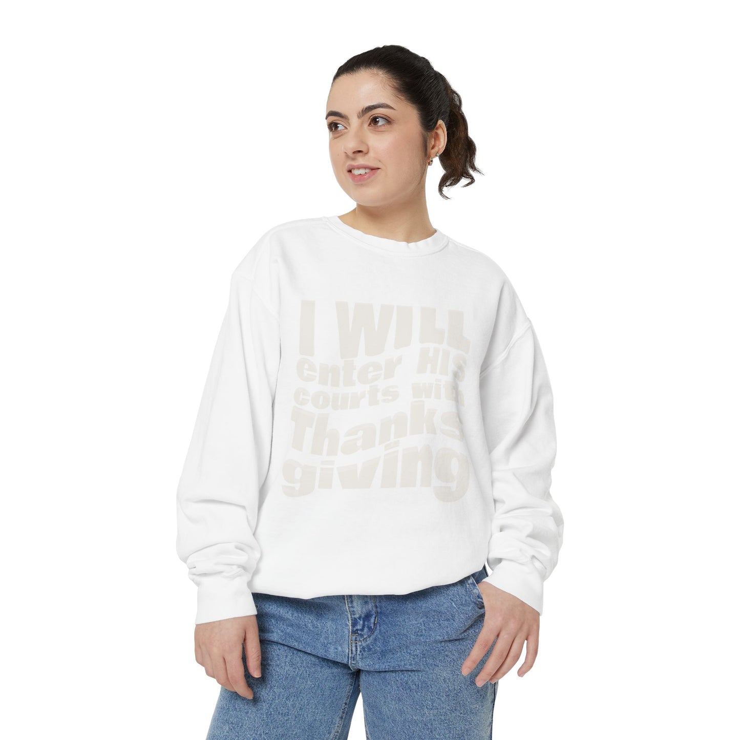 Ladies Psalm 100:4 Sweatshirt