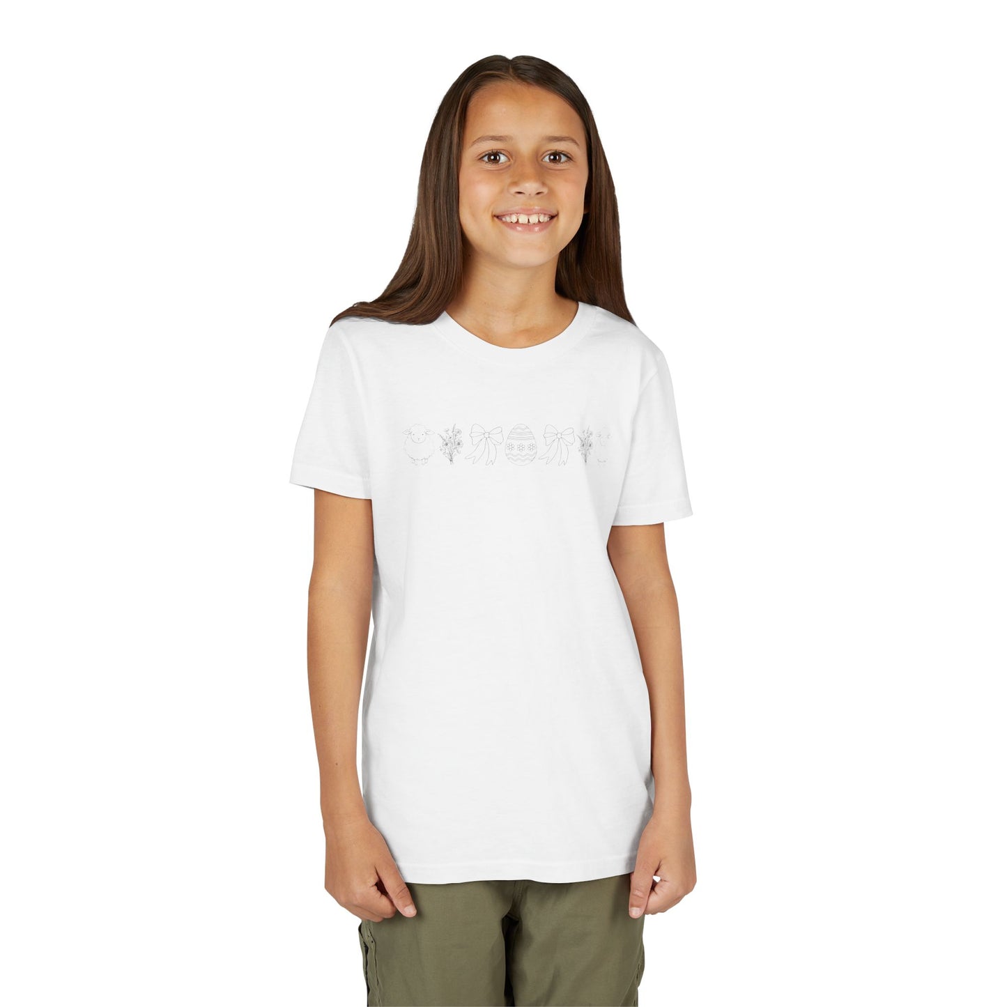 Youth Girls Easter Doodle Short Sleeve Tee