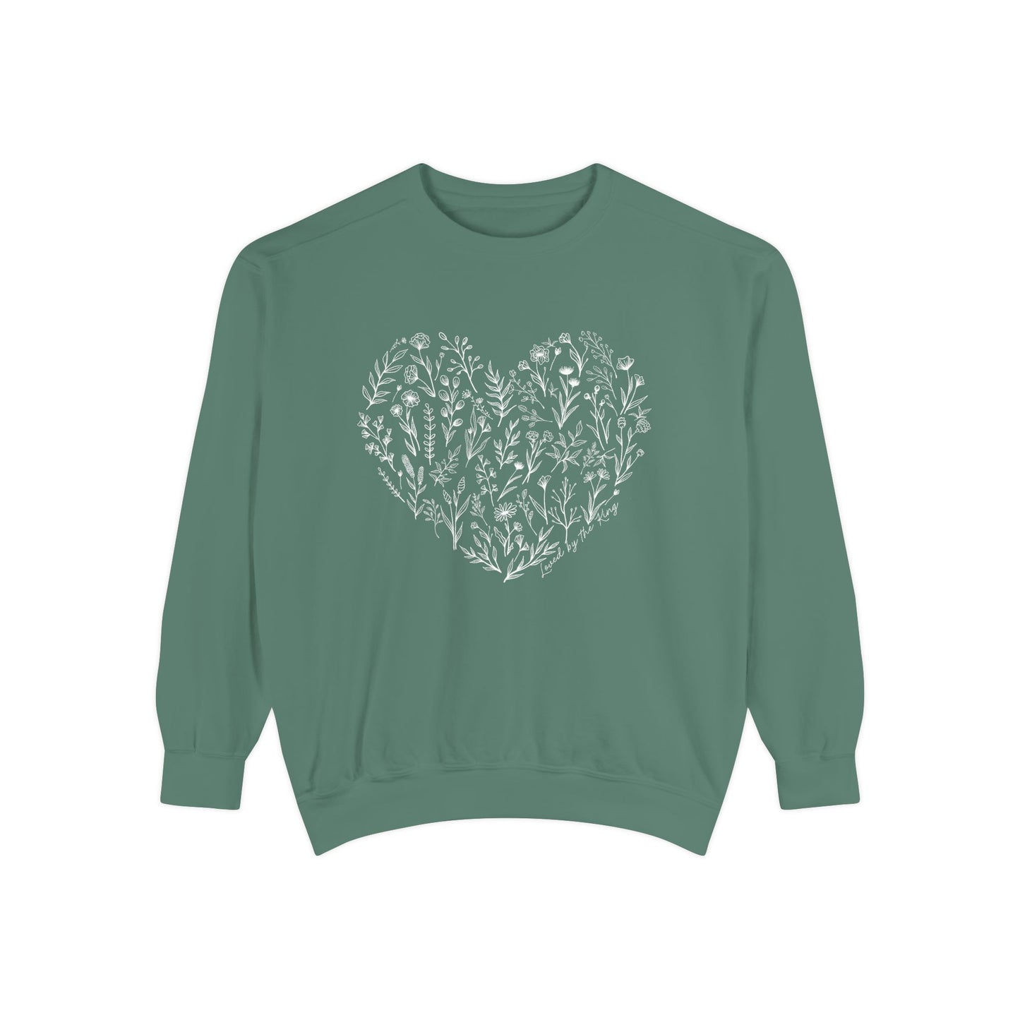 Ladies I am Loved by the King Floral Heart Sweatshirt