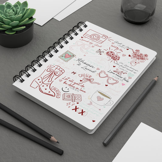 Valentines Loved by God Doodles Spiral Notebook