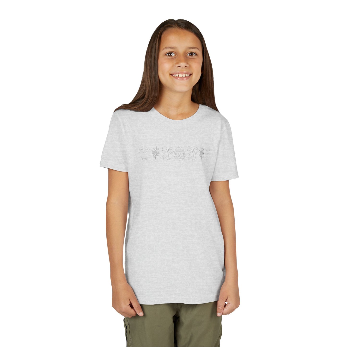 Youth Girls Easter Doodle Short Sleeve Tee