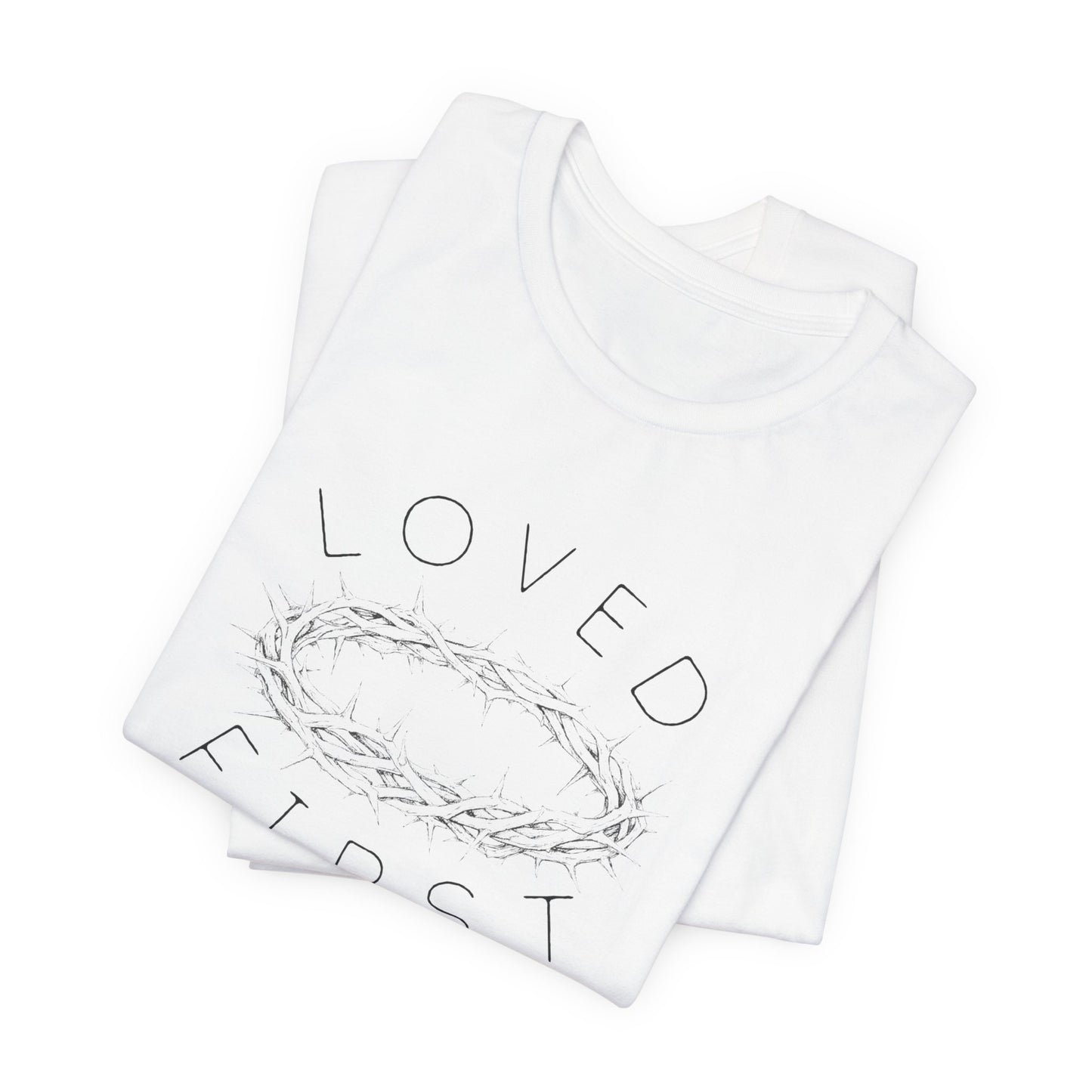 Ladies Loved First Tee with Wreath Graphic