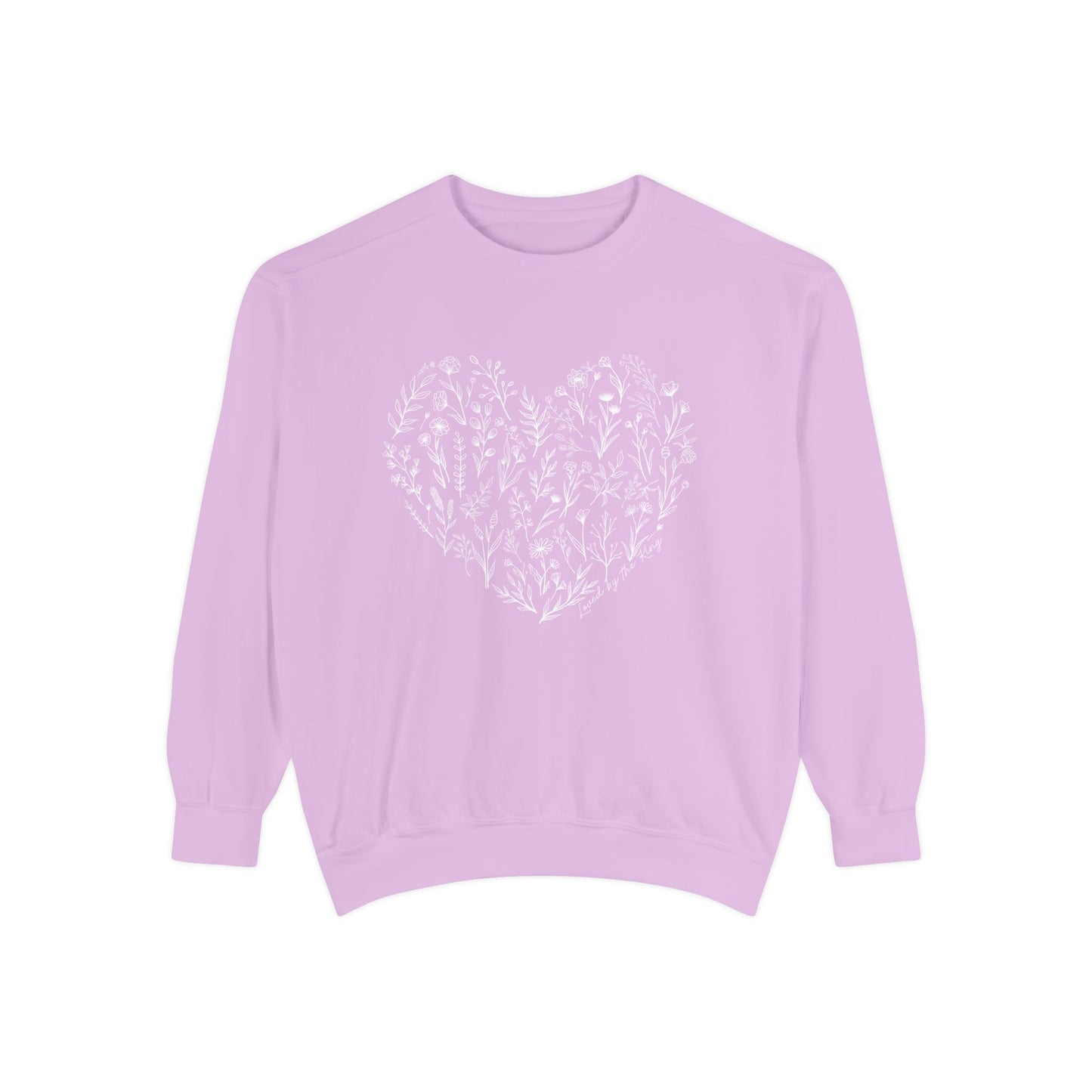 Ladies I am Loved by the King Floral Heart Sweatshirt