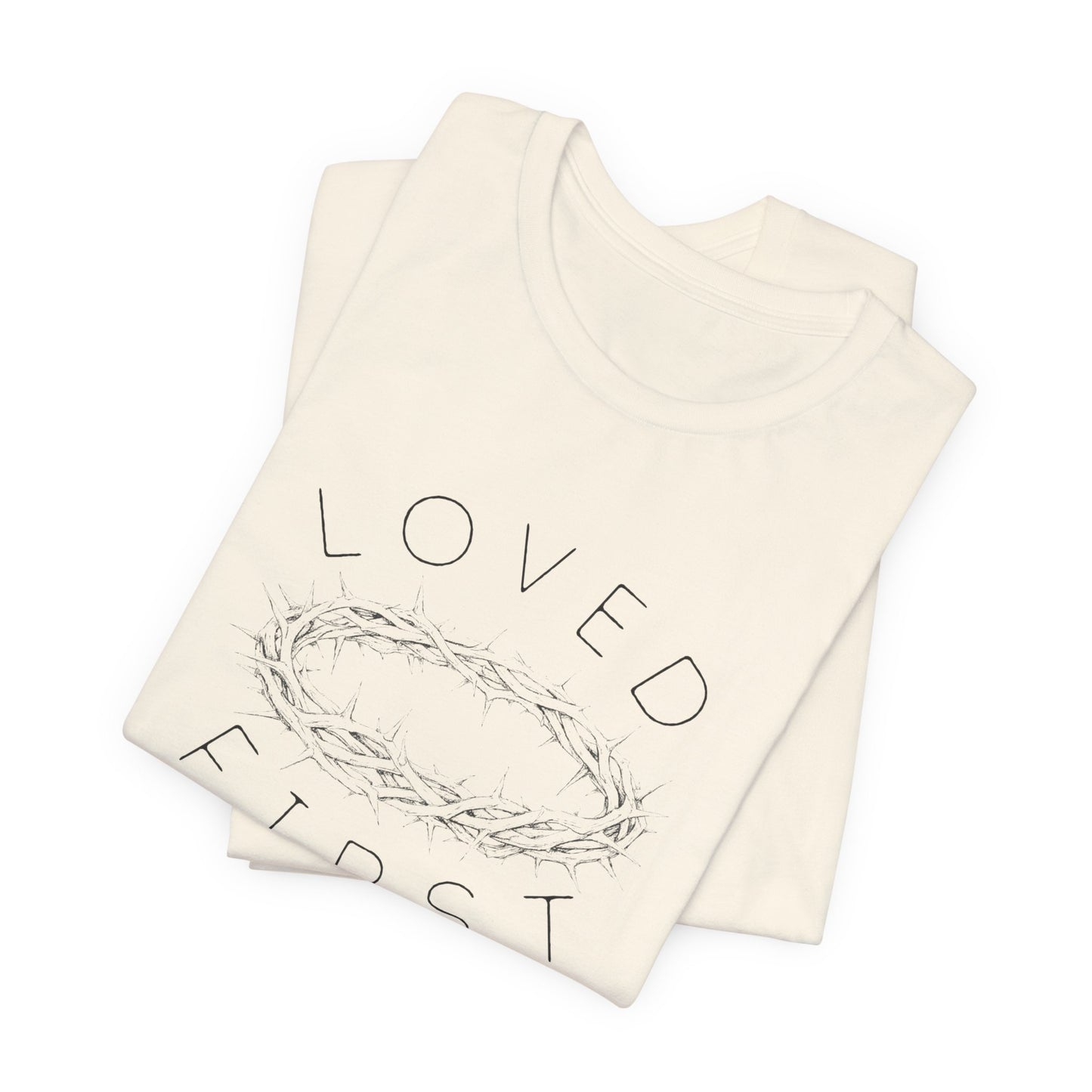 Ladies Loved First Tee with Wreath Graphic