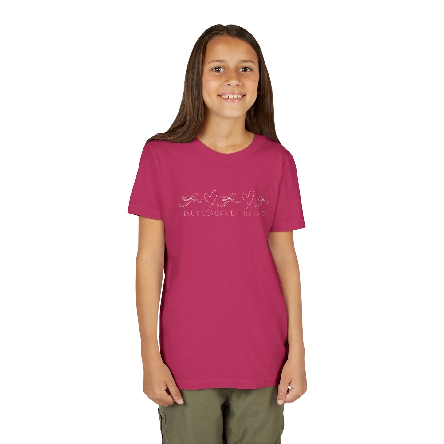 Youth Girls Jesus Loves Me This I know Short Sleeve Tee