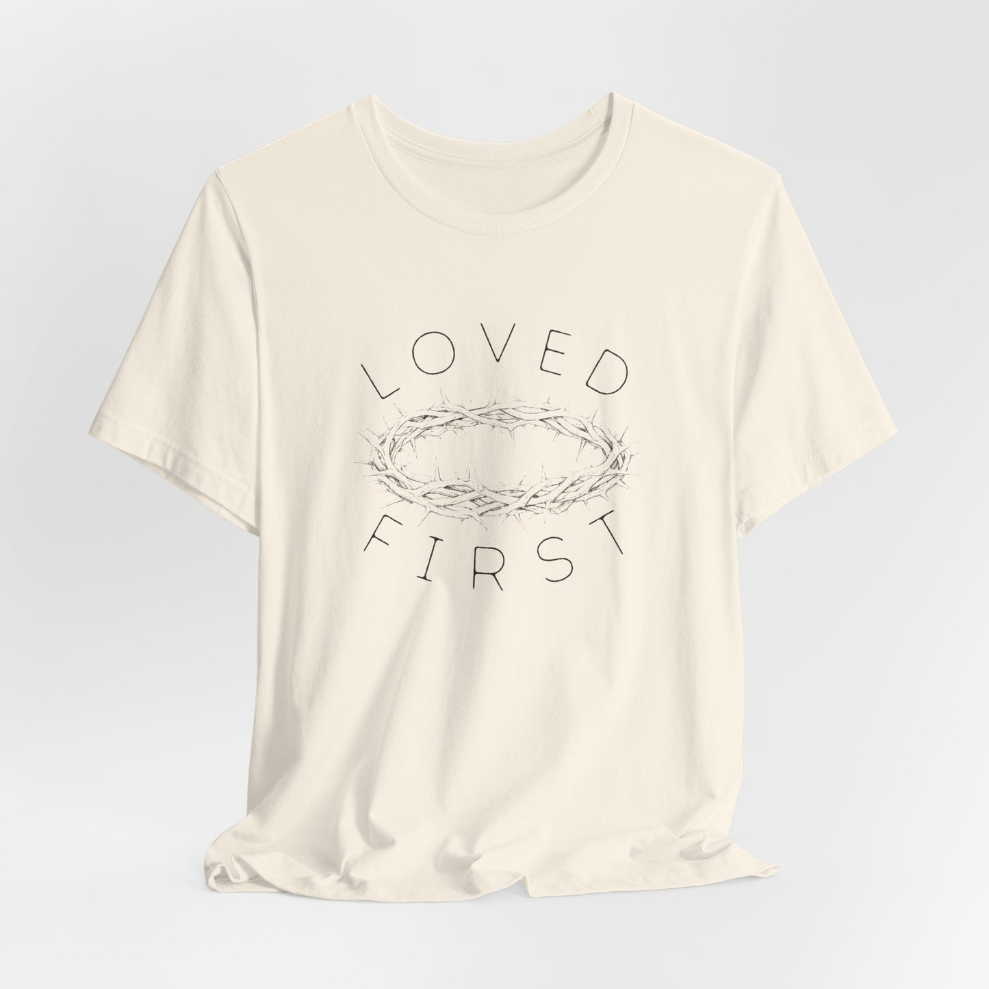 Ladies Loved First Tee with Wreath Graphic