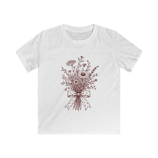 Kids Vintage Wildflower Bouquet Graphic (Star Ribbon Accent)