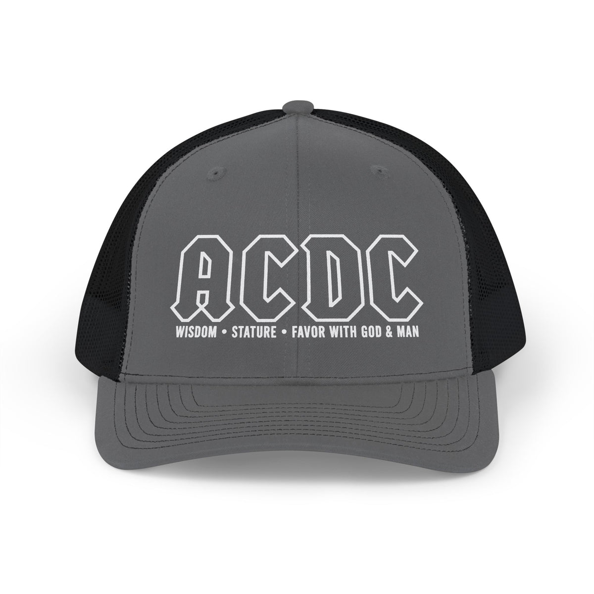 ACDC Patch Trucker Cap — 'Wisdom • Stature • Favor with God & Man' Snapback Hat