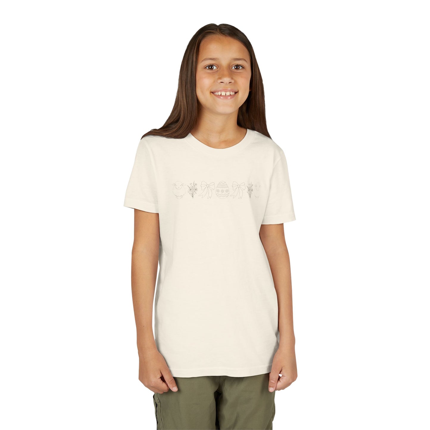 Youth Girls Easter Doodle Short Sleeve Tee