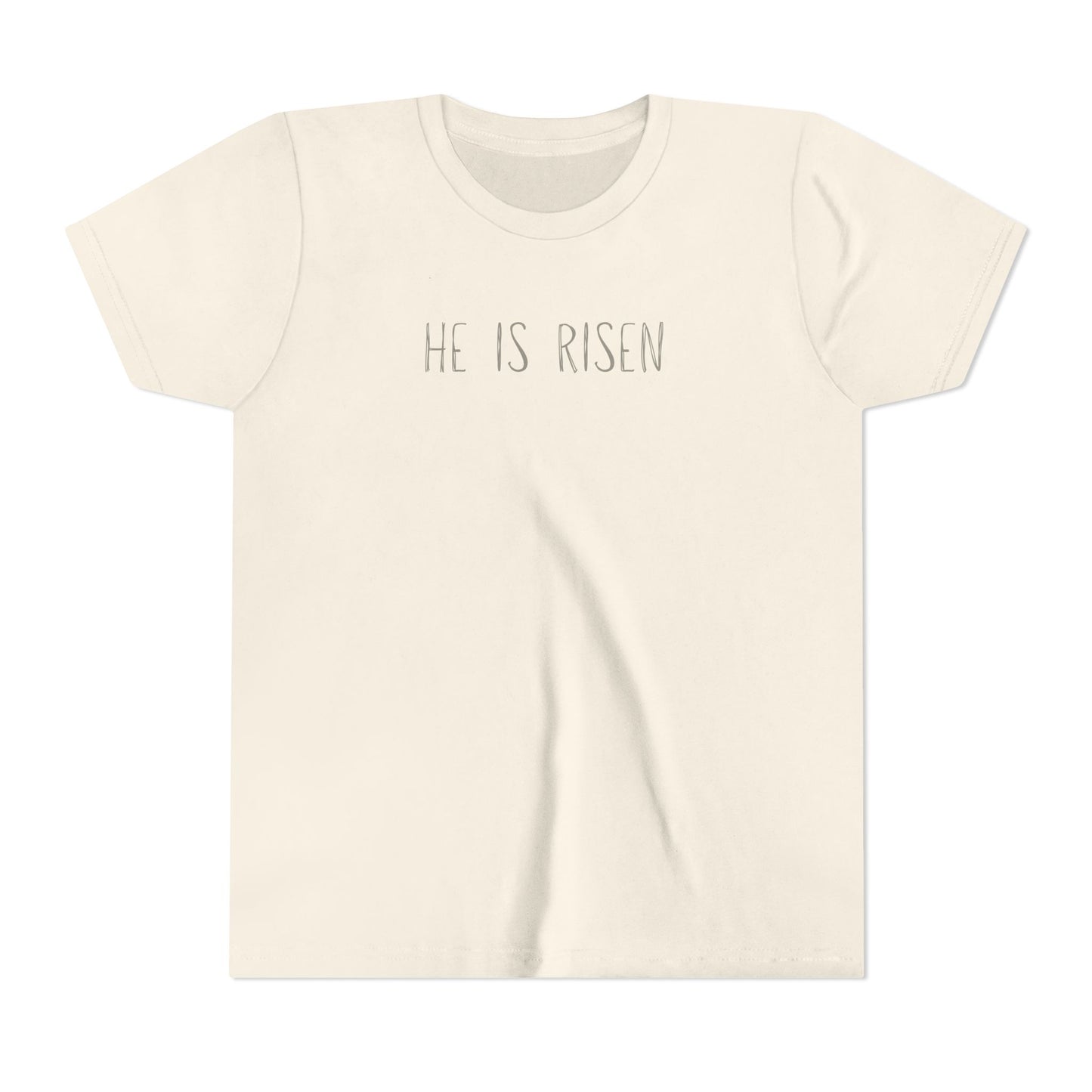 Youth Girls Tee 'He Is Risen' Easter Lamb Graphic Shirt