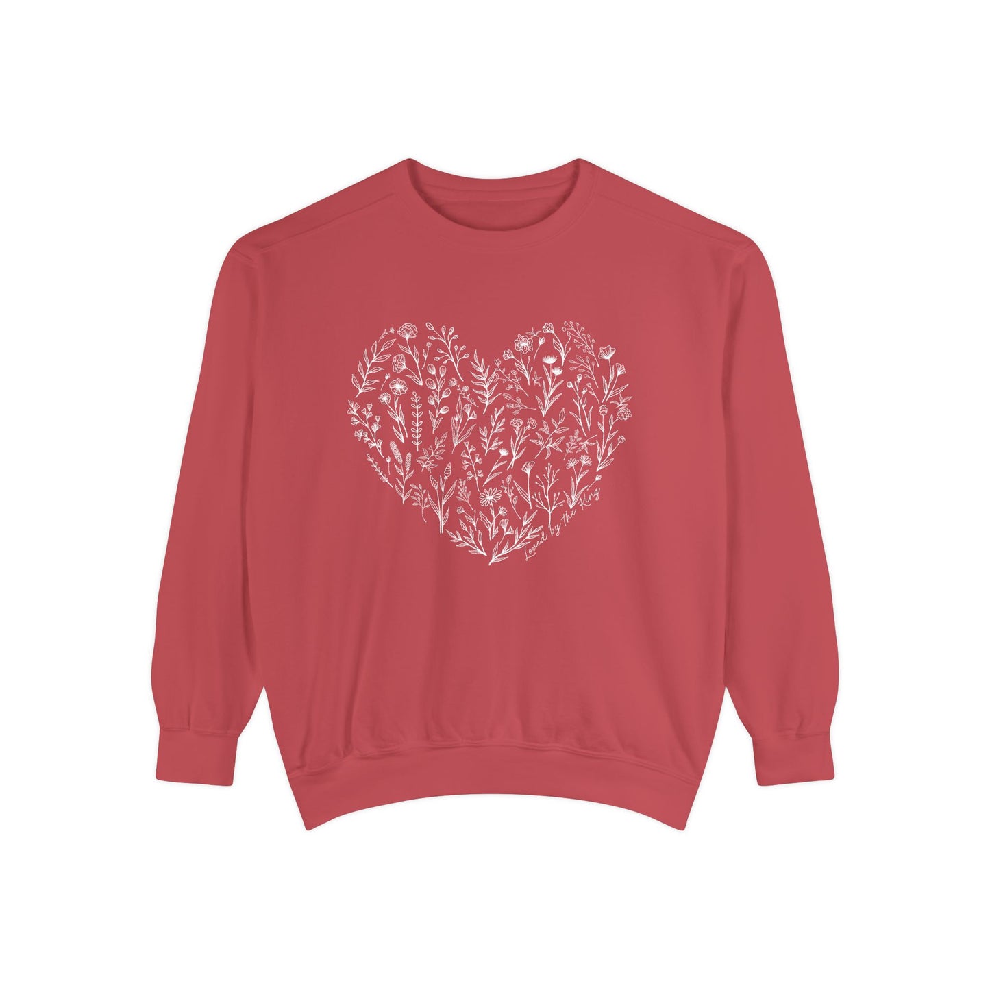 Ladies I am Loved by the King Floral Heart Sweatshirt