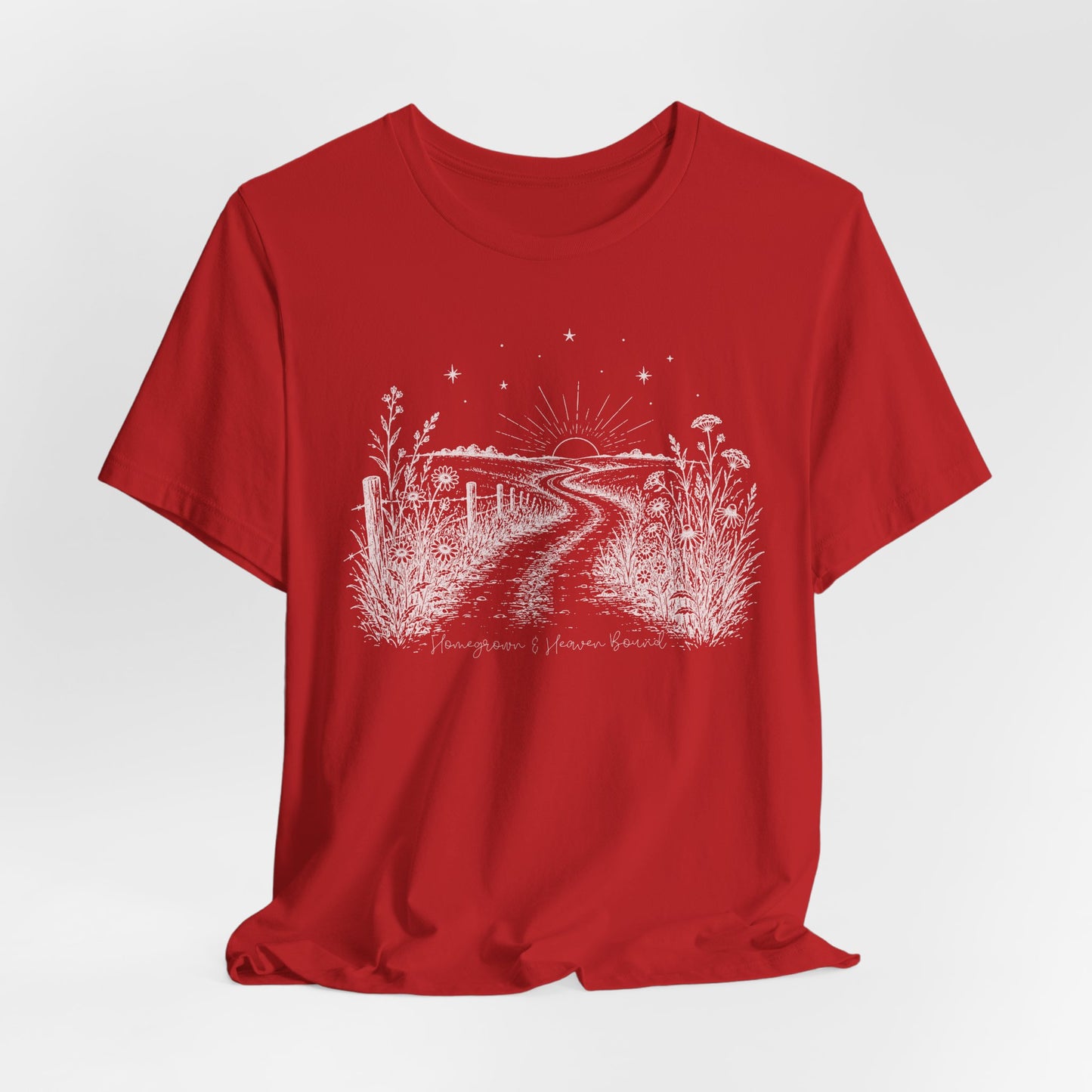 Homegrown & Heaven Bound Country Road Ladies Tee