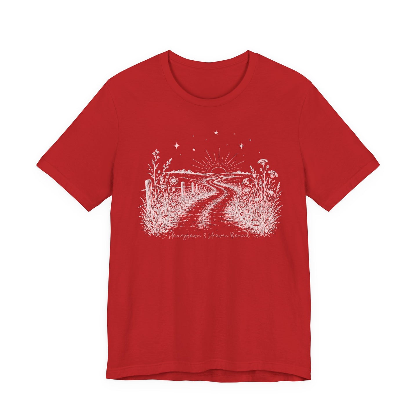 Homegrown & Heaven Bound Country Road Ladies Tee