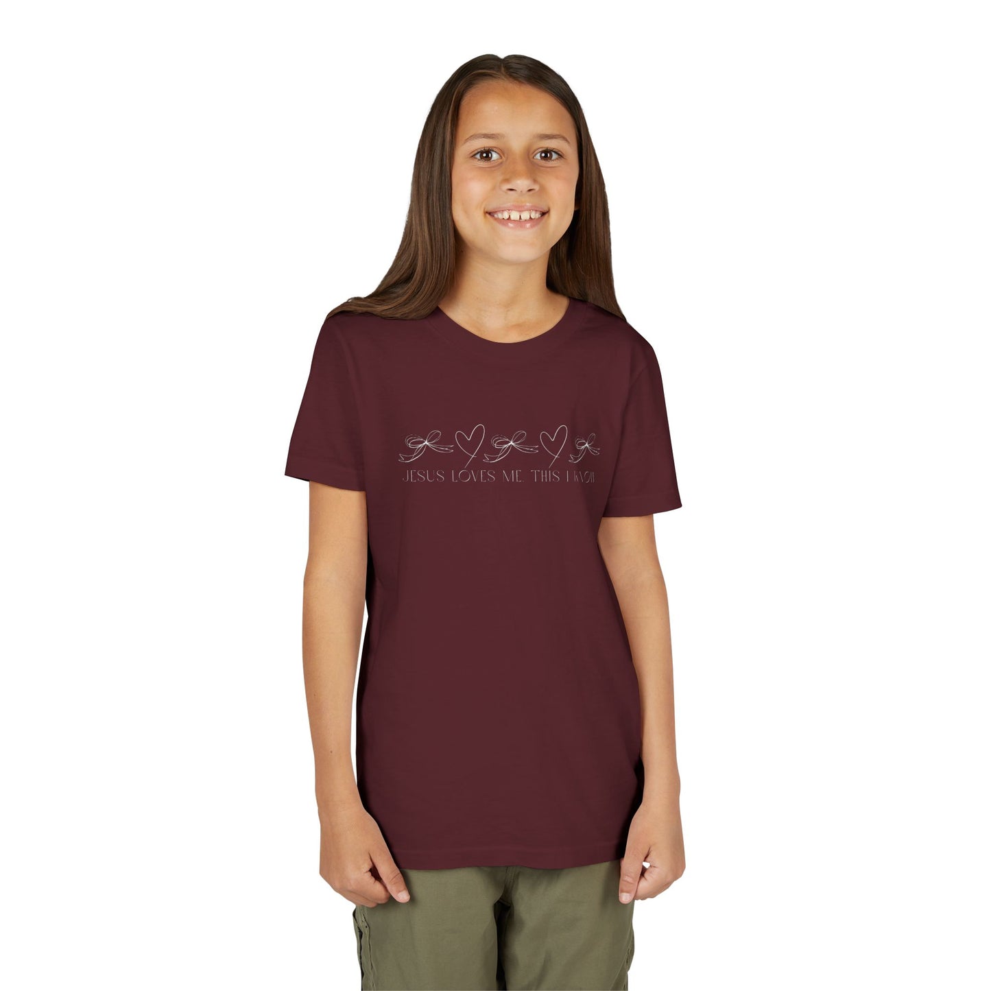 Youth Girls Jesus Loves Me This I know Short Sleeve Tee