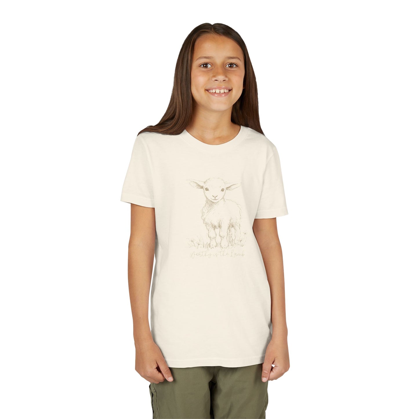 Youth Girls Short Sleeve Worthy is the Lamb Tee