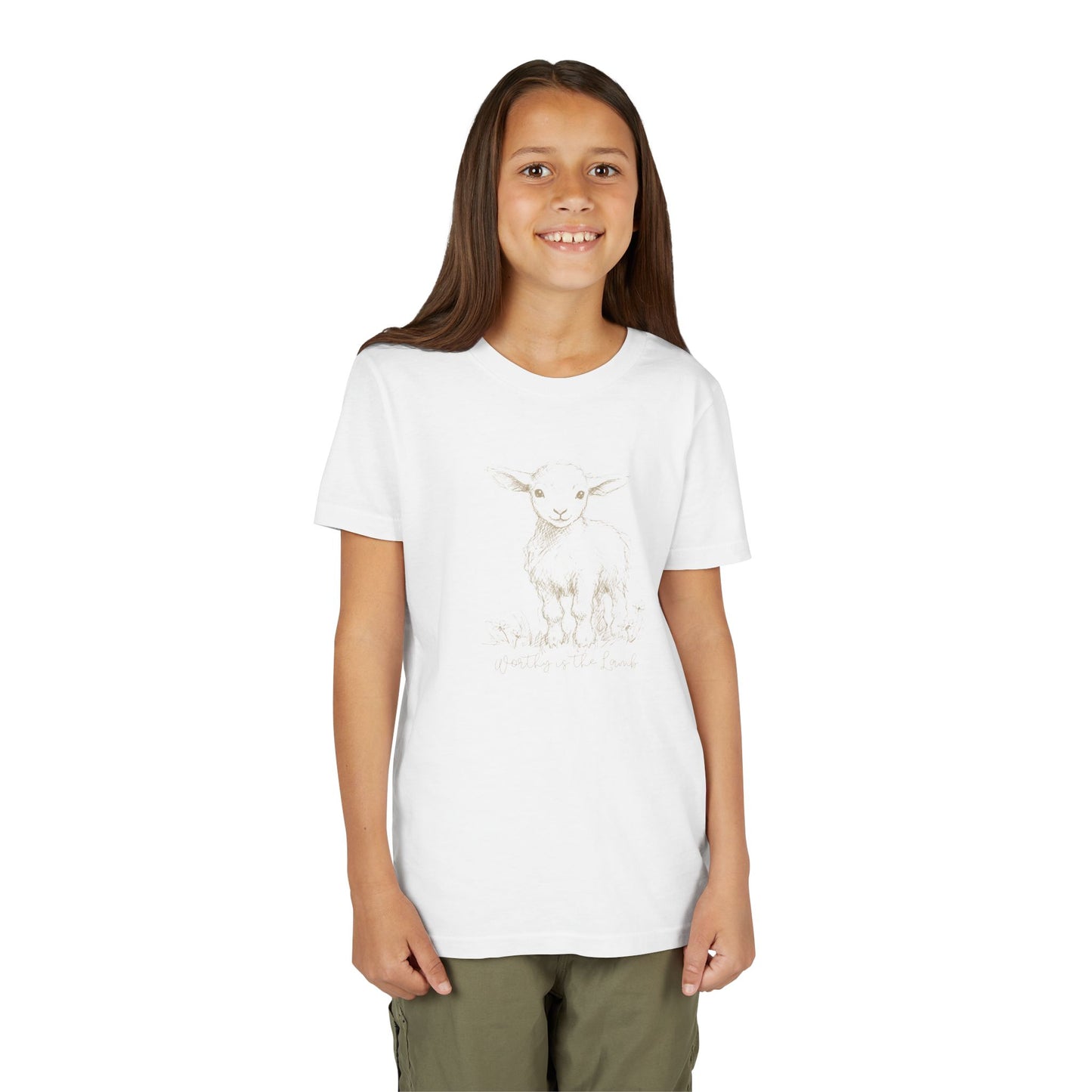Youth Girls Short Sleeve Worthy is the Lamb Tee
