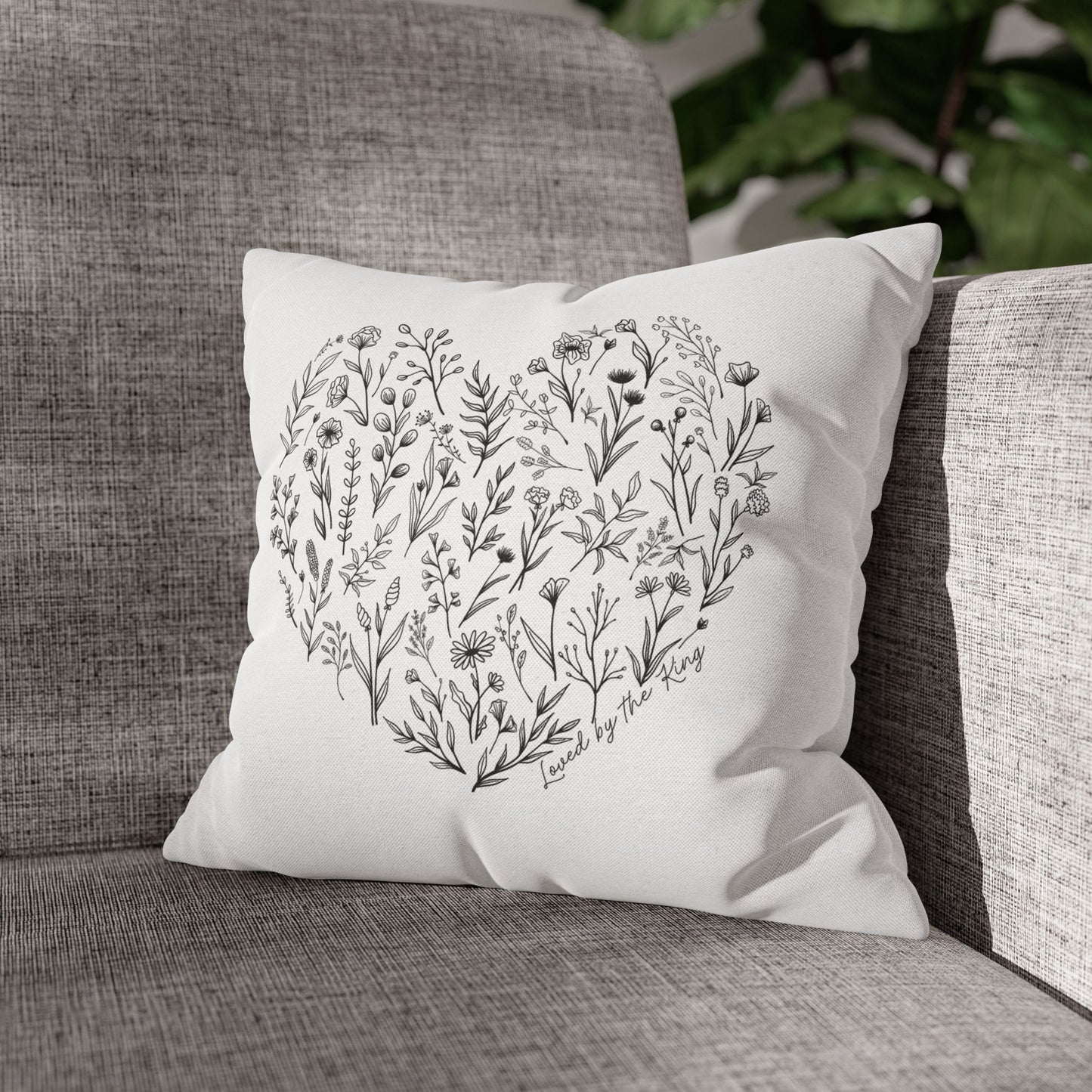 Floral Heart Pillow Cover — Loved by the King